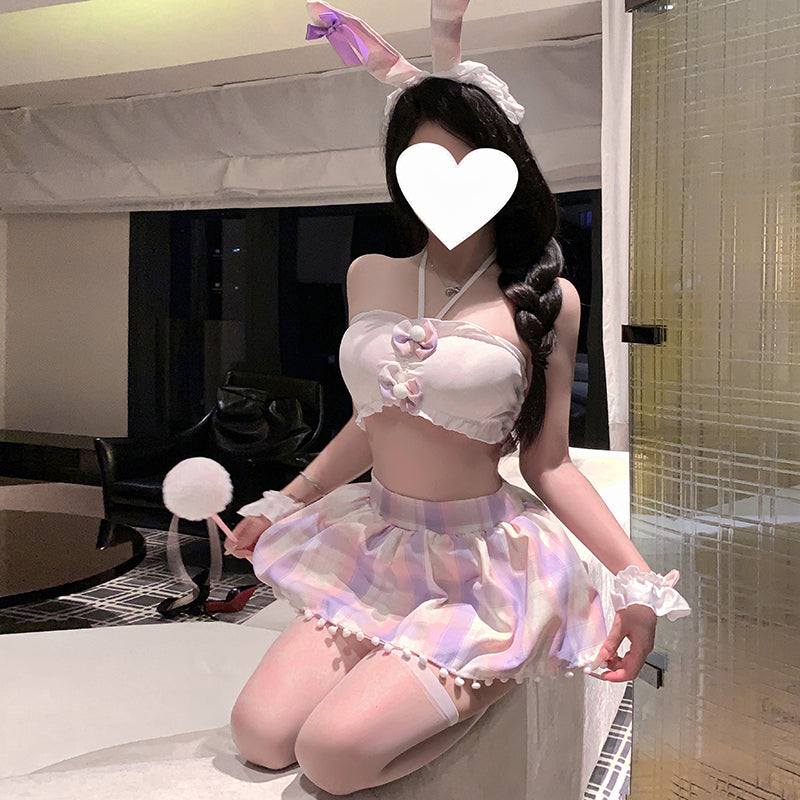 Playful Bunny Plaid Lingerie Set [dME1397]